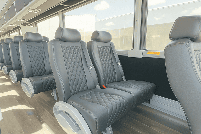 interior of Providence Coach Bus Service charter bus