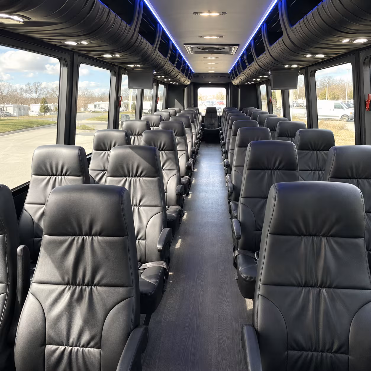 bridal party bus rentals for getting ready and grand entrances